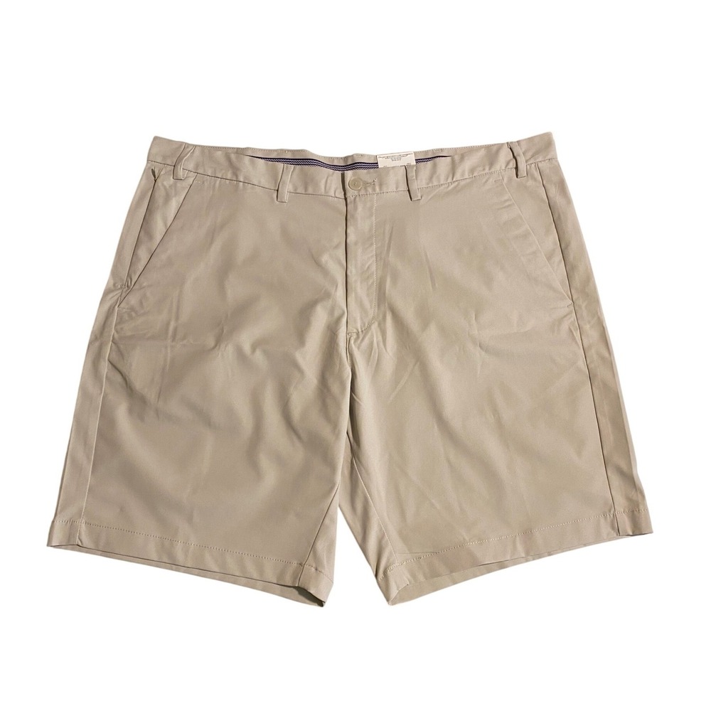St Johns Bay Mens Classic Stone Flat Front Chino Shorts Size 46 New